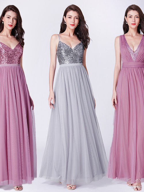 A-line Spaghetti Straps Tulle Sequins Matric Farewell Dress