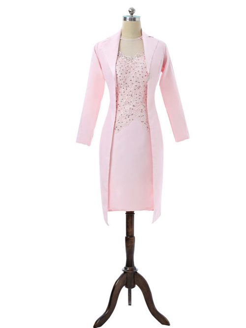 Sheath Short Satin Mother Of The Bride Outfit Jacket