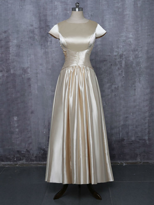 A-line Scoop Satin Mother Of The Bride Dress