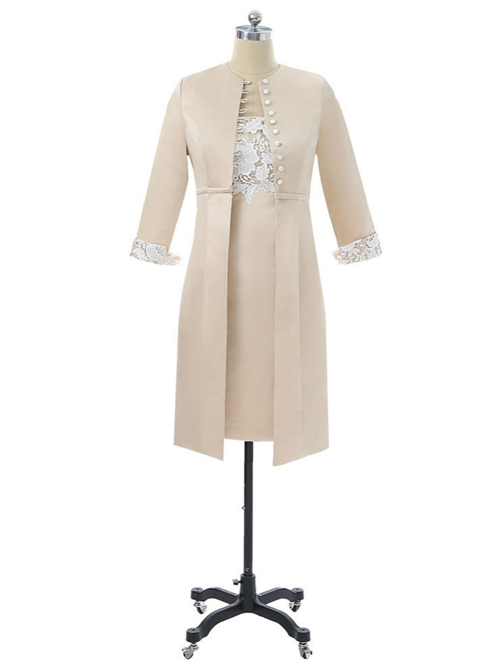 A-line Satin Jacket Short Mother Of The Bride Outfit