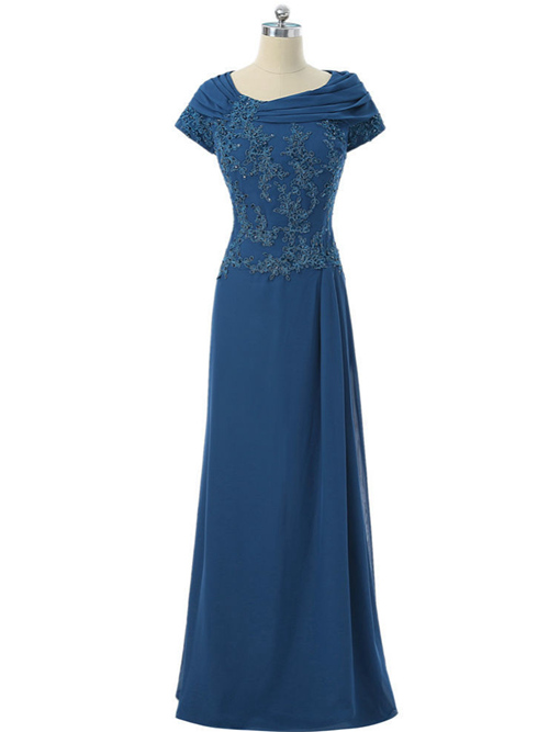 A-line Scoop Chiffon Mother Of The Groom Dress Applique