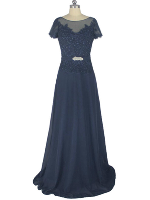 A-line Sheer Chiffon Mother Of The Groom Dress Applique