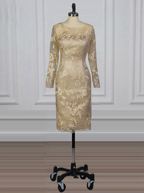 Sheath Lace Sleeves Short Mother Of The Bride Outfit