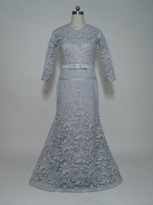 Mermaid Jewel Lace Sleeves Mother's Dress