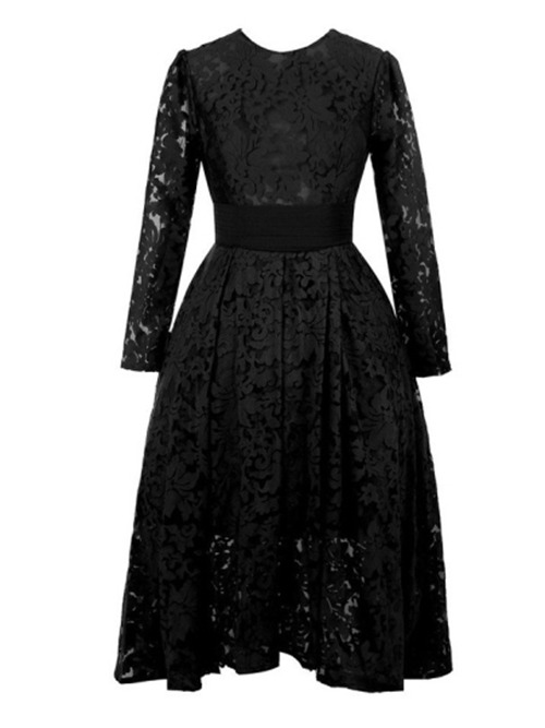 A-line Jewel Lace Sleeves Mother Of The Bride Dress