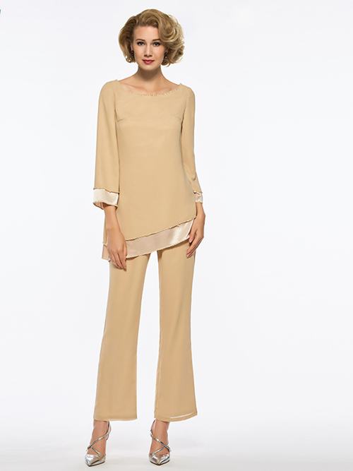 Chiffon Sleeves Scoop Mother's Jumpsuit