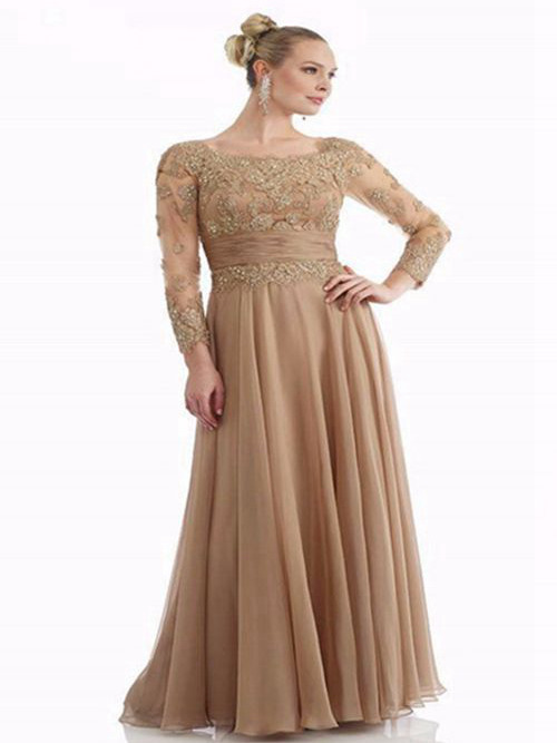 A-line Square Floor Length Chiffon Mother Of The Bride Dress Lon