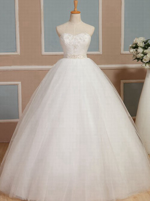 Ball Gown Sweetheart Floor Length Organza Bridal Wear