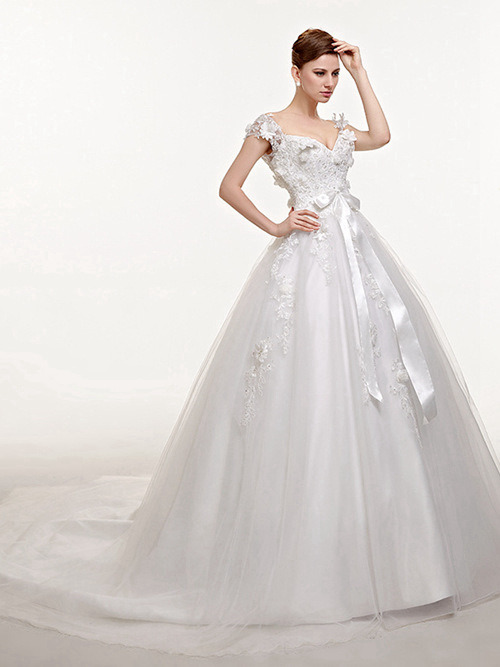 Princess Straps Organza Bridal Dress Applique Belt