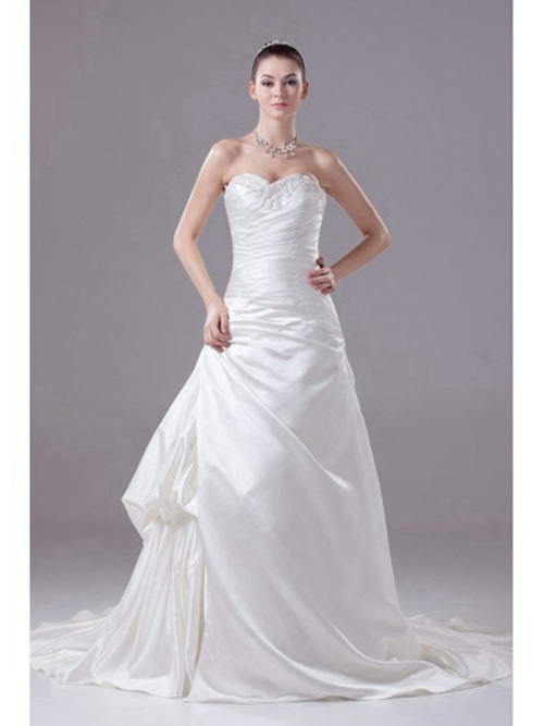 A-line Sweetheart Satin Bridal Wear Ruched