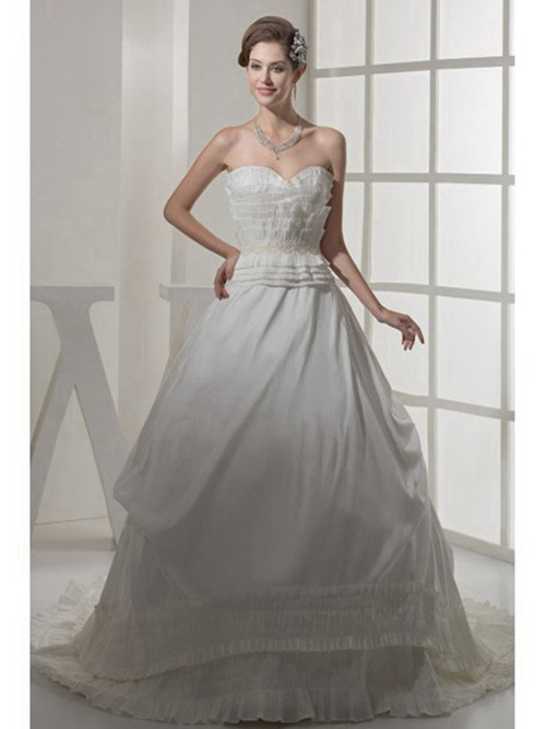 A-line Sweetheart Chiffon Bridal Gown Ruched