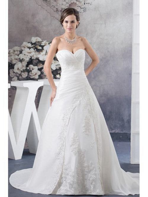 A-line Sweetheart Chiffon Wedding Wear Applique