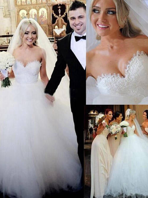 Ball Gown Sweetheart Tulle Bridal Wear Lace