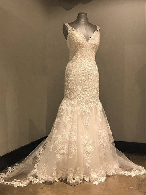 Mermaid V Neck Lace Wedding Wear 2018