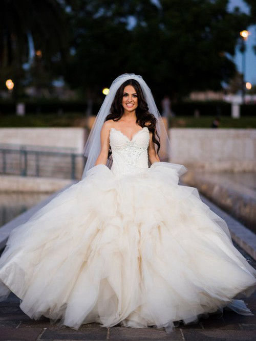 Ball Gown Sweetheart Tulle Bridal Wear Beads