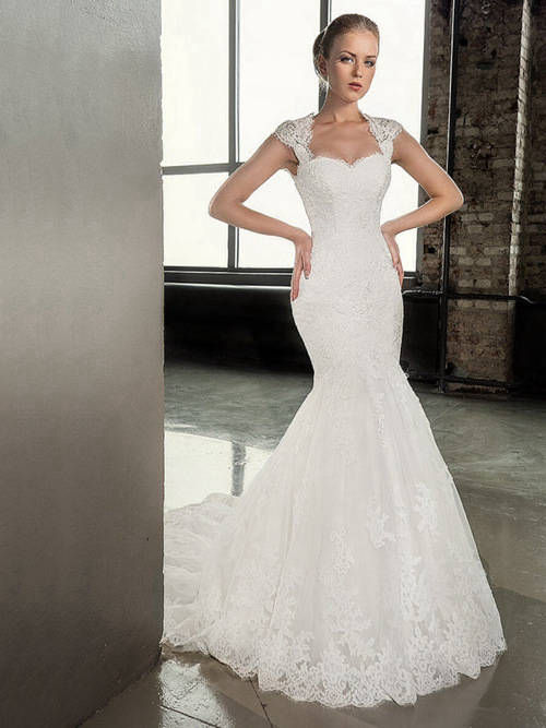 Hot Mermaid Straps Lace Wedding Gown
