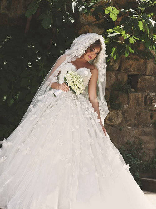 A-line Sweetheart Tulle Plus Size Wedding Wear Applique