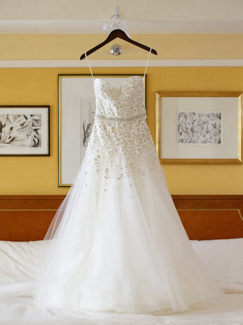 A-line Sweetheart Floor Length Bridal Wear Applique Beads