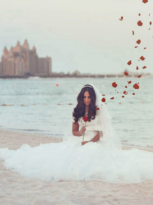 Mermaid Tulle Beach Wedding Dress