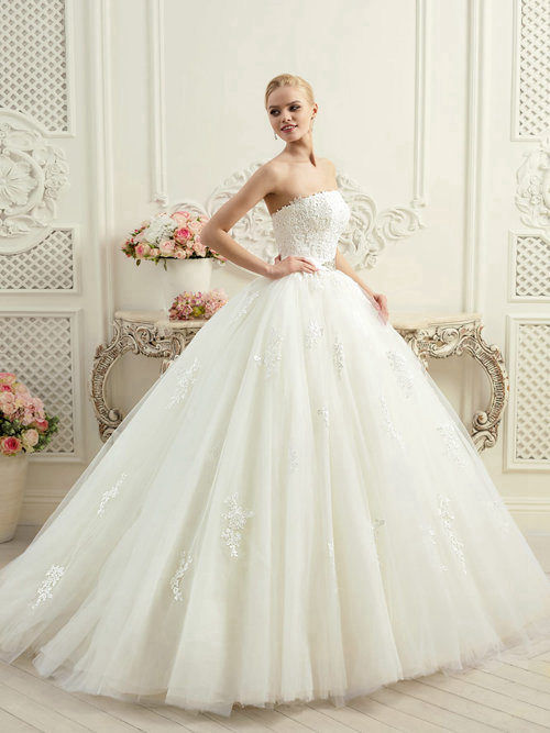 A-line Strapless Tulle Lace Bridal Garment