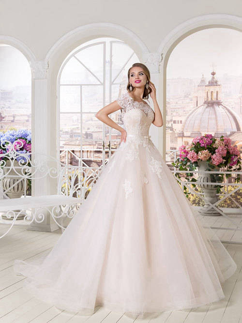 A-line Scoop Organza Lace Wedding Garment