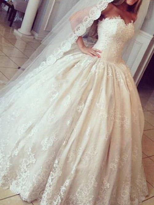 Ball Gown Sweetheart Lace Wedding Wear