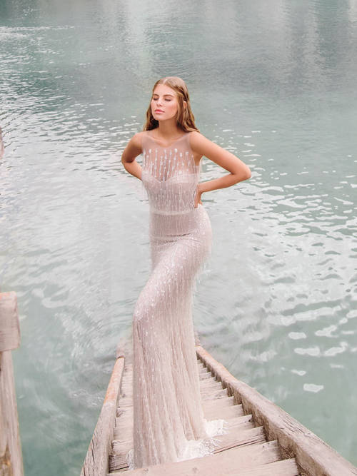 Mermaid Sheer Sequins Wedding Wear