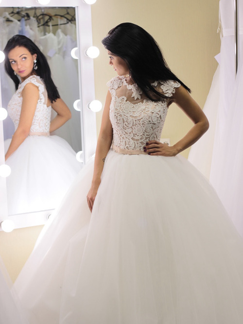 Ball Gown Scoop Tulle Lace Bridal Wear