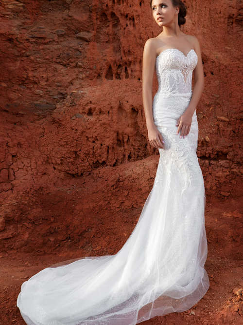 Mermaid Sweetheart Lace Tulle Wedding Dress