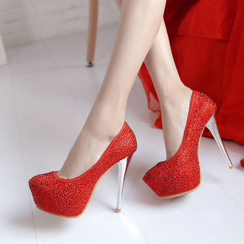 Red Crystal Party Shoes