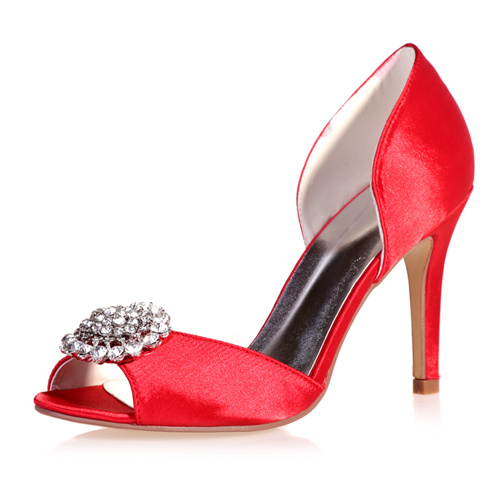 Red Wedding Party High Heels Beading