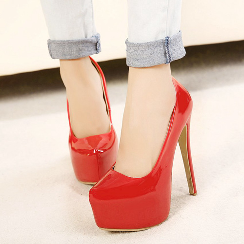 16CM Red Matric Dance Shoes