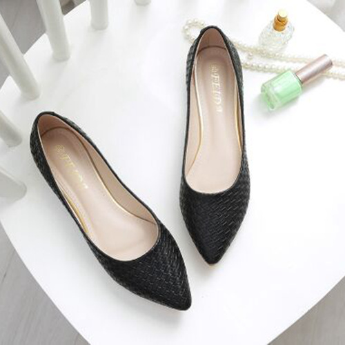 Black Flat Wedding Party Shoes For Pregnant Ladies