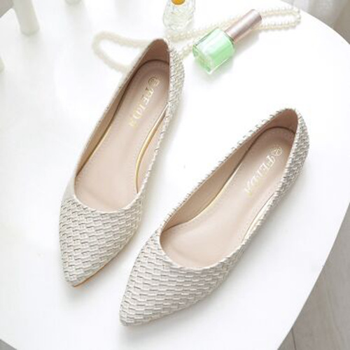 Apricot Flat Wedding Party Shoes For Pregnant Ladies