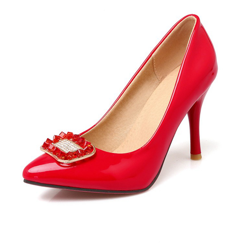 Red Rhinestone Wedding Party Matric Shoes