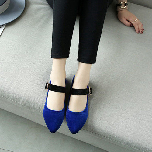 Blue Suede Wedding Party Flat Shoes