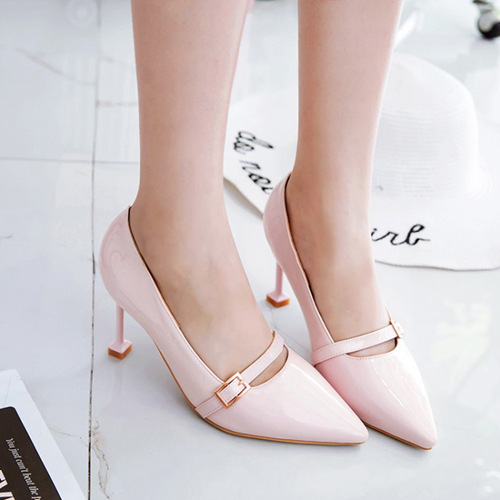 Pink Elegant Wedding Party Shoes With Belt