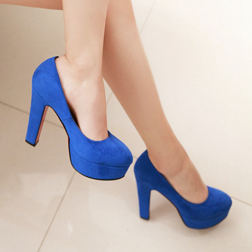 Simple Style Blue Wedding Shoes