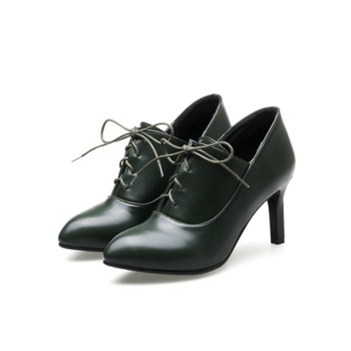 Deep Green Wedding Party Shoes With Shoelace