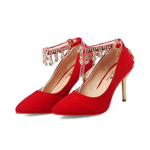 Bling Red Wedding Shoes Blet