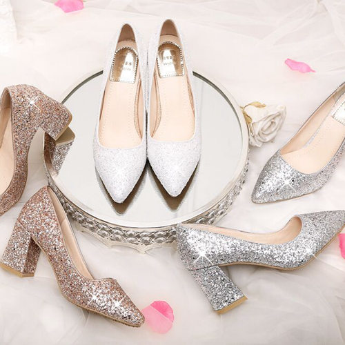 Gold/White/Silver Wedding Matric Dance Shoes