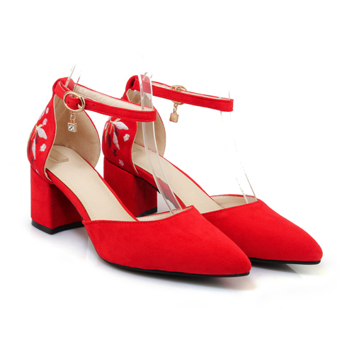Red Belt Wedding Party Shoes