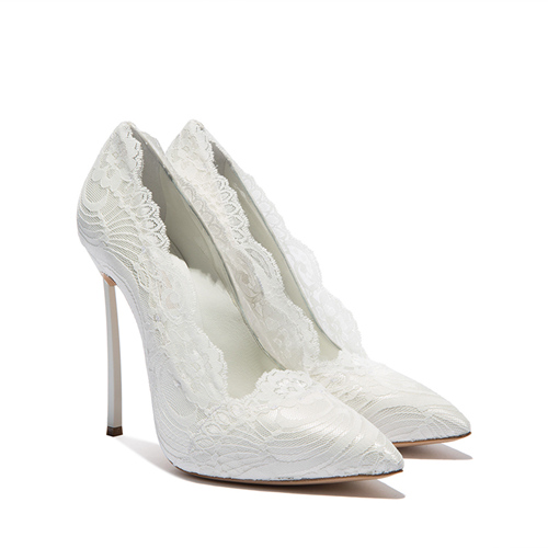 White Lace Bridal Matric Shoes