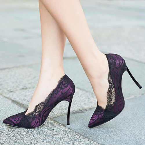 Purple Lace Wedding Matric Dance Shoes