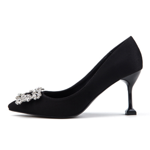Black Wedding Party Shoes With Crystal