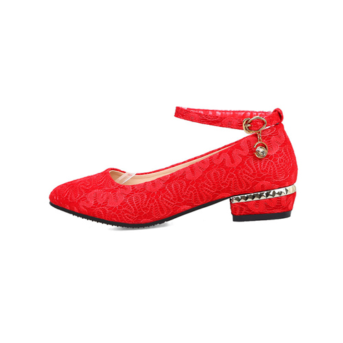 Red Lace Formal Party Shoes