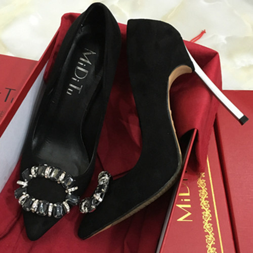 Black Wedding Party Shoes With Beads