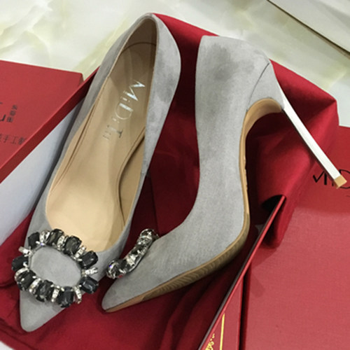 Grey Wedding Party Shoes With Beads