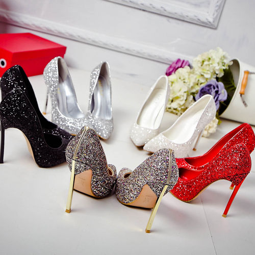 Red/Black/White/Silver/Gold Wedding Party High Heels