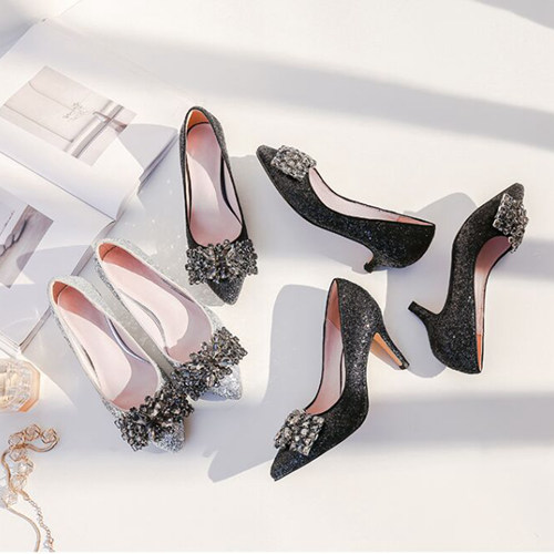 Black/Silver Formal Party Shoes